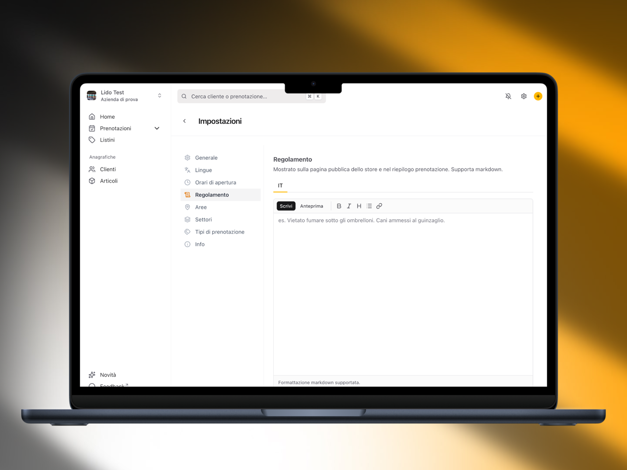 Novità v0.3.5: regolamento del locale e note sulle postazioni